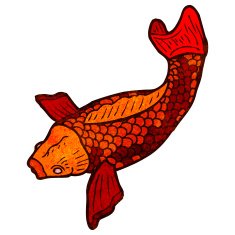 cartoon japanese fish tattoo N18