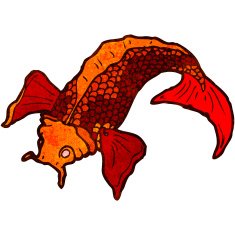 cartoon japanese fish tattoo N19