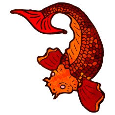 cartoon japanese fish tattoo N21