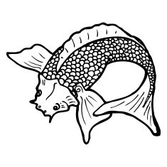 black and white japanese fish tattoo N2