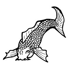 black and white japanese fish tattoo N4