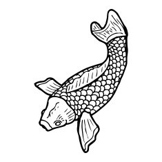 black and white japanese fish tattoo N5