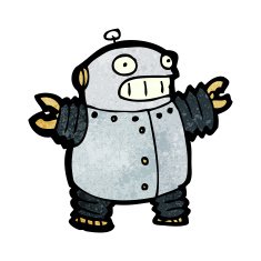 cartoon happy robot N2