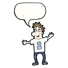 cartoon man in shirt with number 2 N2