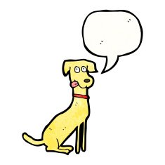 cartoon dog with speech bubble N38