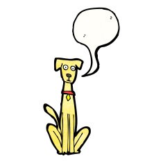 cartoon dog with speech bubble N39