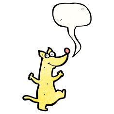 cartoon dog with speech bubble N40