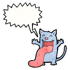cartoon cat sticking out tongue N5