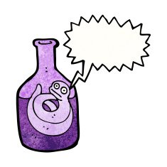 cartoon snake in bottle N7