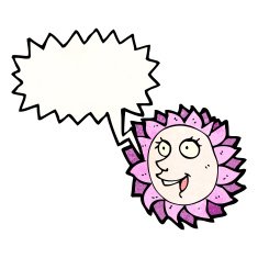 cartoon flower with face N33