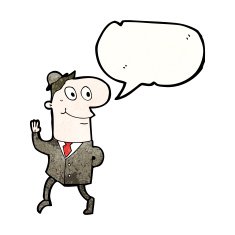 cartoon businessman walking to work N18