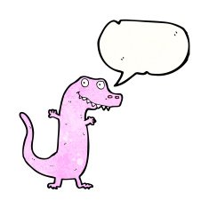 cartoon dinosaur with speech bubble N54
