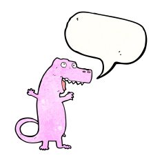 cartoon dinosaur with speech bubble N55