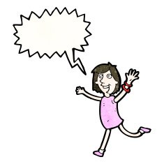 joyful woman cartoon N2