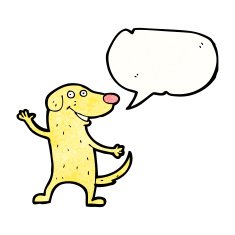 cartoon dog with speech bubble N41