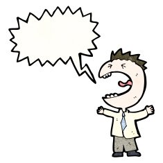 cartoon shouting school boy N2