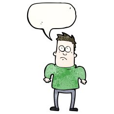 Cartoon Man Shrugging Shoulders N74