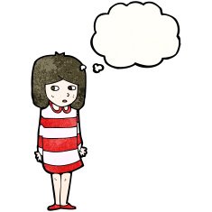 cartoon girl with thought bubble N33