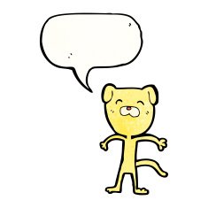 cartoon dog with speech bubble N42