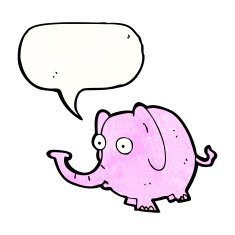 cartoon pink elephant N37