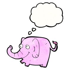 cartoon pink elephant N38