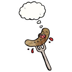 sausage on fork cartoon N4
