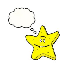 cartoon star with thought bubble N9