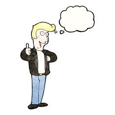cartoon cool guy in leather jacket N3