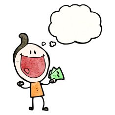 happy man with cash cartoon N2