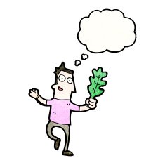 cartoon man with leaf N7