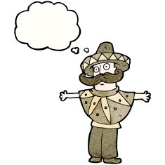 cartoon man in mexican costume N5