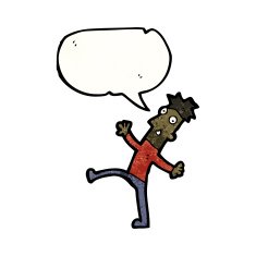 enthusiastic man with speech bubble cartoon N3
