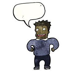 cartoon happy man with speech bubble N558