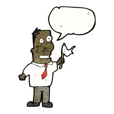 cartoon office man waving white flag N4