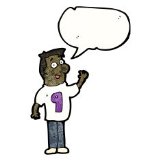 cartoon man in numbered sports shirt N4