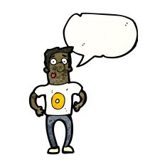 cartoon man in numbered sports shirt N5
