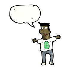 cartoon man in numbered sports shirt N6
