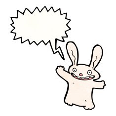 cartoon rabbit with speech bubble N123