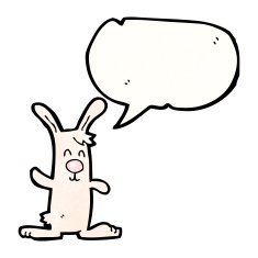 cartoon rabbit with speech bubble N124