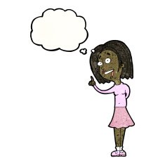 cartoon clever woman with idea N3