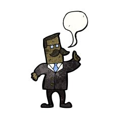 cartoon man with speech bubble N39