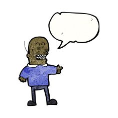cartoon bald man pointing and laughing N4