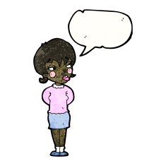 cartoon annoyed woman N212