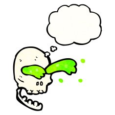 Gross Slime Squirting Skull Cartoon N4