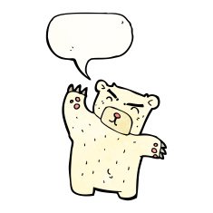 cartoon polar bear with speech bubble N62