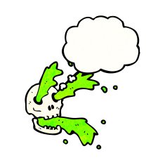 Gross Slime Squirting Skull Cartoon N5