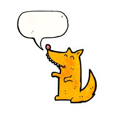 cartoon fox with speech bubble N27