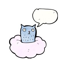 cartoon cat on cloud N3