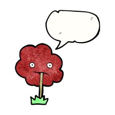 cartoon tree with speech bubble N8