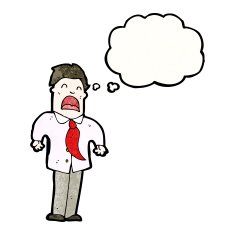 cartoon businessman shrugging shoulders N14